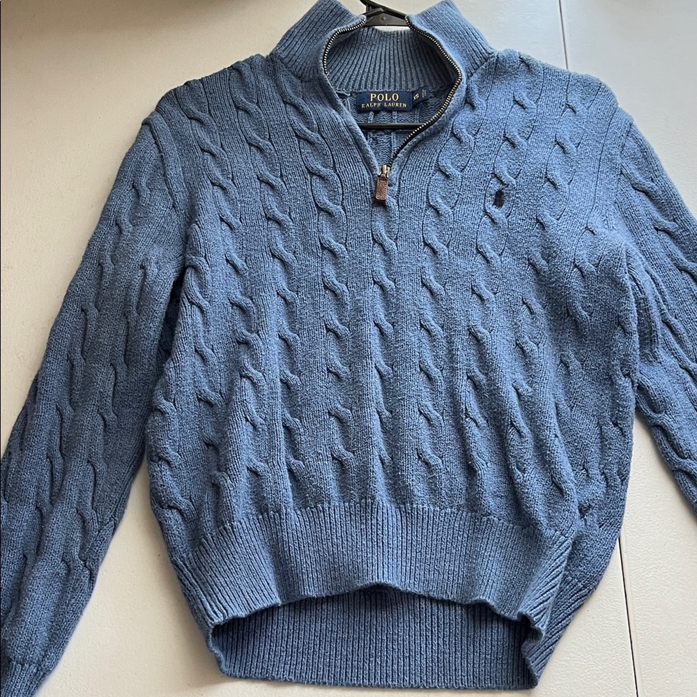Polo by Ralph Lauren Blue Knit Sweater 100% cotton - Picture 3 of 4